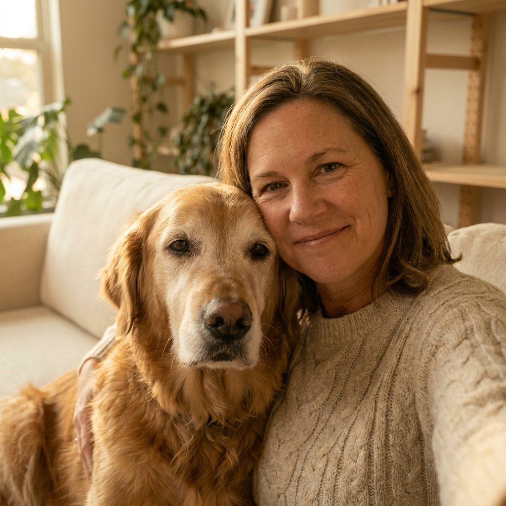 Margaret H. with her Golden Retriever Bella